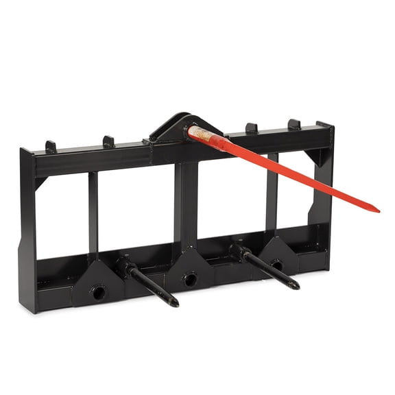 Titan Attachments HD Skid Steer Hay Frame Attachment, 39" Hay Spear and Stabilizer Spears, Rated 4,000 LB, Quick Tach Mounting, Hay Handing Equipment for Bobcat Tractors
