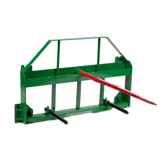 Titan Attachments Hay Frame Attachment with 43" Hay Spear and Stabilizers, Rate 4,500 LB, Fits John Deere Loaders