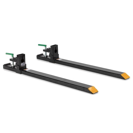Titan Attachments Medium-Duty 60" Clamp-on Pallet Forks, 46" x 4" Fork Length, Rated 4,000 LB, Easy to Install on Loader or Skid Steer Bucket