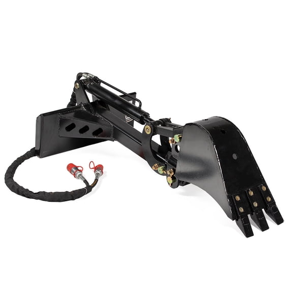 Titan Attachments Mini Skid Steer Fronthoe Backhoe Excavator Attachment with 12" Hydraulic Tilt Bucket