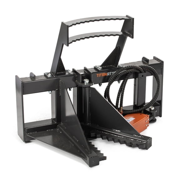 Titan Attachments Post and Tree Puller for Skid Steers, Includes Push Bar Guard, 3,000 PSI Single 2x10 Hydraulic Cylinder, Universal Landscape Tool Removes Tree Roots and Fence Posts