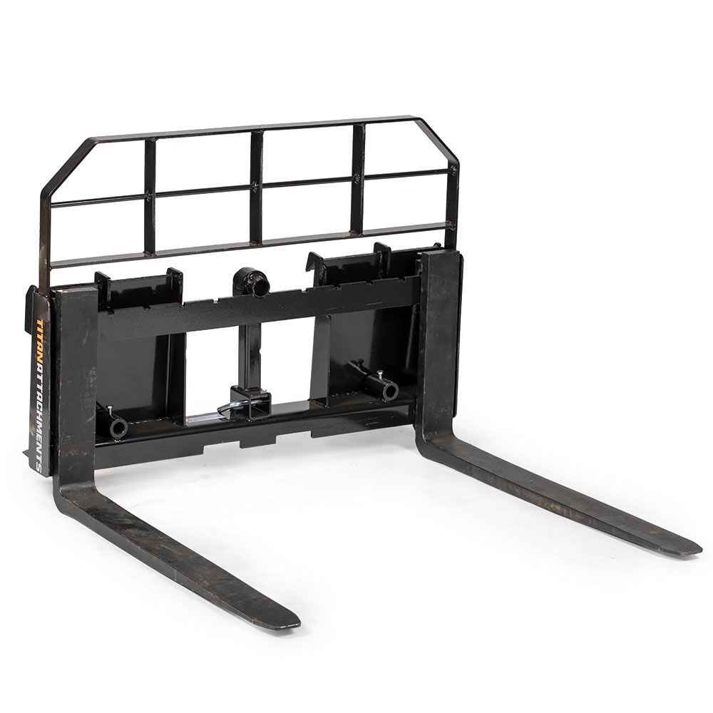 Titan Attachments Pro Series Skid Steer Pallet Fork Attachment with 48