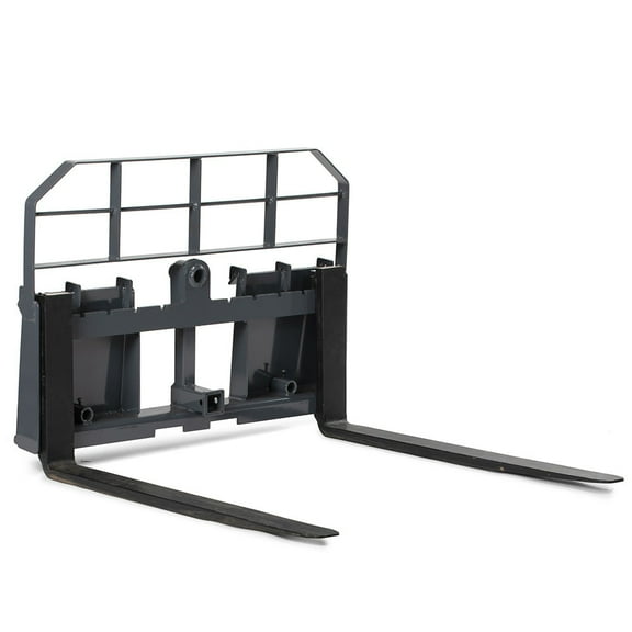 Titan Attachments Pro Series USA Made Skid Steer Pallet Fork Attachment with 48" Fork Blades, Rated 6,000 LB, Quick Tach Mounting, Receiver Hitch for Lightweight Towing, Farming and Industrial Use