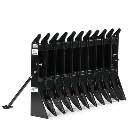 Titan Attachments Root Rake Tractor Attachment, 60in Wide, Universal Quick Tach Hookup