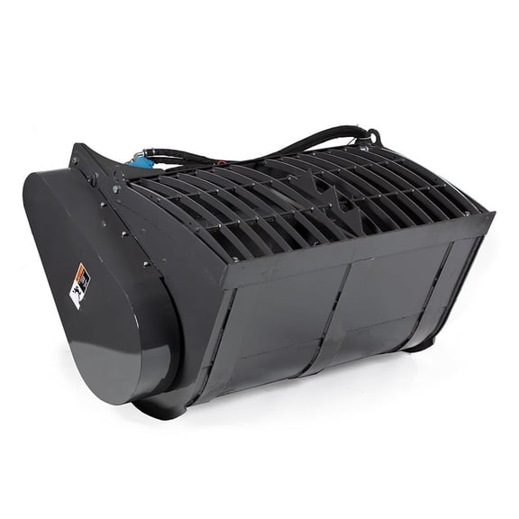 Titan Attachments Skid Steer Concrete Mixer Attachment, Universal 17.7 Cu FT Cement Auger Bucket with Side Discharge, Removable Screen, Cutting Edge, Serrated Bag Cutter, Landscaping Equipment