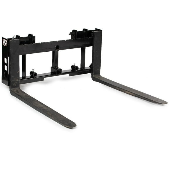 Titan Attachments Skid Steer Pallet Fork Frame Attachment, 60” Fork Blades, Rate 4,000 LB, Quick Tach Tractor, Receiver Hitch