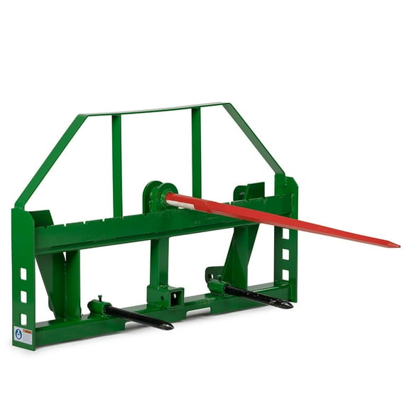 Titan Attachments Standard Series Global Euro Hay Frame with 49" Hay Spear and Stabilizers, Fits John Deere Style Tractors, Hay Spear Sleeves Included, 2" Receiver Hitch, Rated 4,000 LB