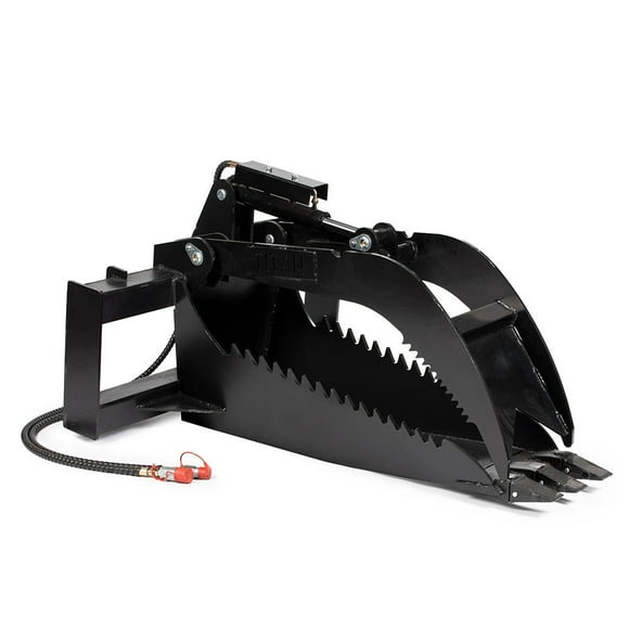 Titan Attachments Stump Bucket Extreme Duty Grapple Attachment, 1/2" Steel Kubota Skid Steer Quick Tach Mount Landscaping