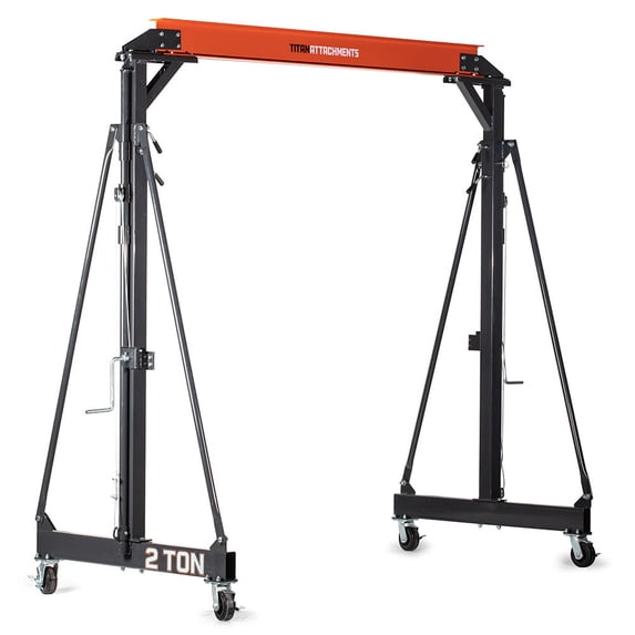 Titan Attachments Telescoping Gantry Crane, 2 Ton Capacity, Shop Lift Hoist