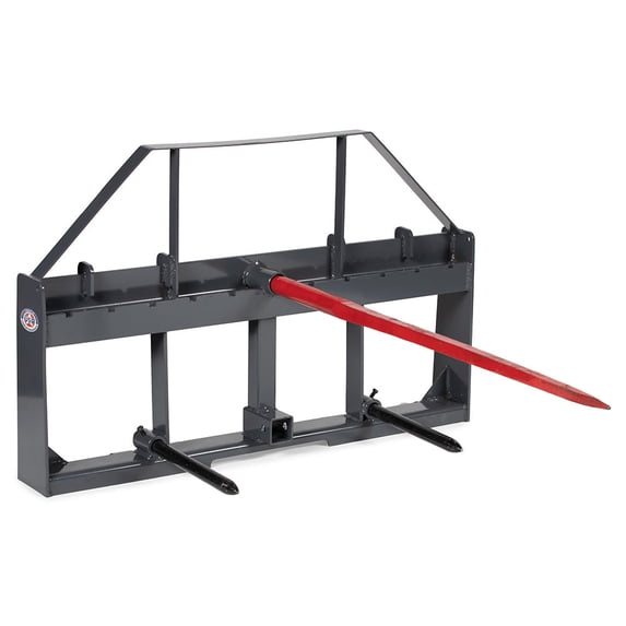 Titan Attachments UA USA Made Grey Hay Frame Attachment, 43" Hay Spear and Stabilizers, Rated 4,000 LB