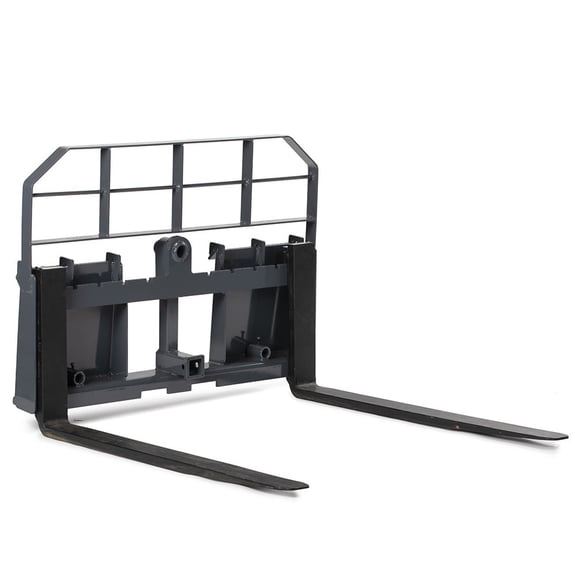 Titan Attachments USA Made Pro Series Pallet Fork Frame with 42" Fork Blades, Rated 6,000 LB, Quick Tach Connection for Skid Steers, Tractors, C2 Hay Spear Sleeves Included, 2" Receiver Hitch