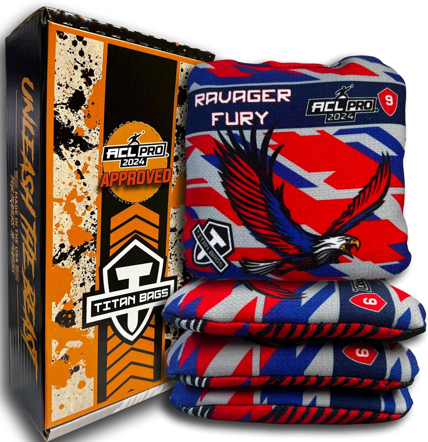  Titan Bags - Ravager Fury Fractal Cornhole Bags (Freedom) -  ACL PRO Approved Toss Bags - Durable All Weather Regulation Bags for Indoor  and Outdoor Use — Professional Cornhole (Set