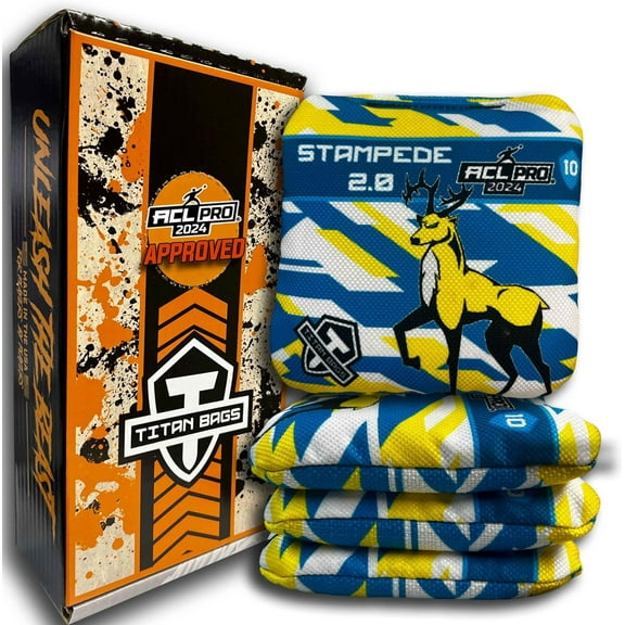 Titan Bags - Stampede 2.0 Fractal Cornhole Bags (Buck Blue)  ACL PRO Approved Toss Bags  Durable All Weather Bags for Indoor and Outdoor Use  Professional Cornhole Bags (Set of 4) - USA Made