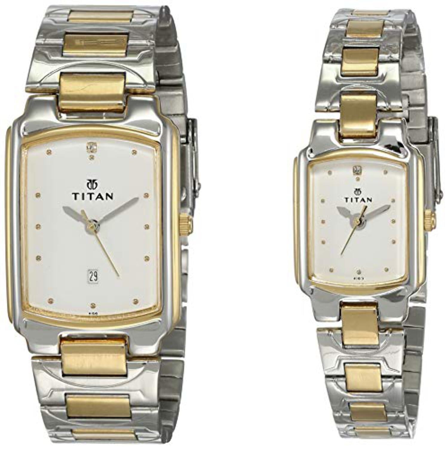 Titan Bandhan Analog White Dial Couple Watch NL19552955BM01 Walmart