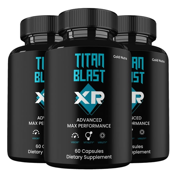 Titan Blast XR Supplemement, High Potency TitanBlast XR Pills, All Natural Formula for Men TitanBlastXR Capsules, 3 Month Supply (3 Pack)