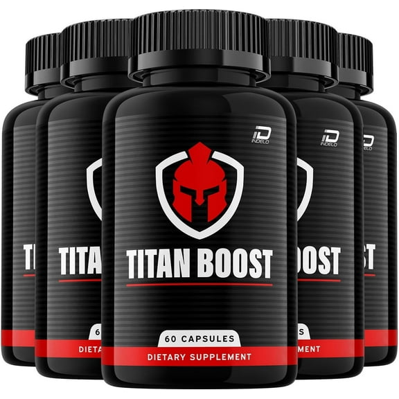 Titan Boost for Men Capsules, TitanBoost Advanced Formula, 5 Pack, 300 Capsules