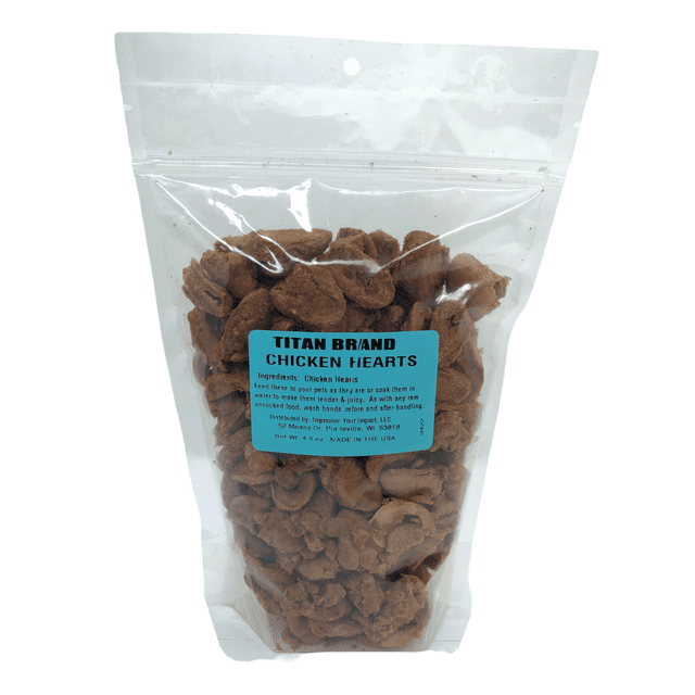 Titan Brand Freeze Dried Chicken Hearts 4.5 oz Freeze Dried Chicken