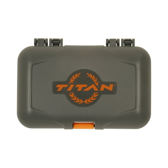 Titan Broadhead Box & Caddy, Holds 6 Broadheads, Broadheads with Closed Width Up To 1-3/8", Gray/Orange