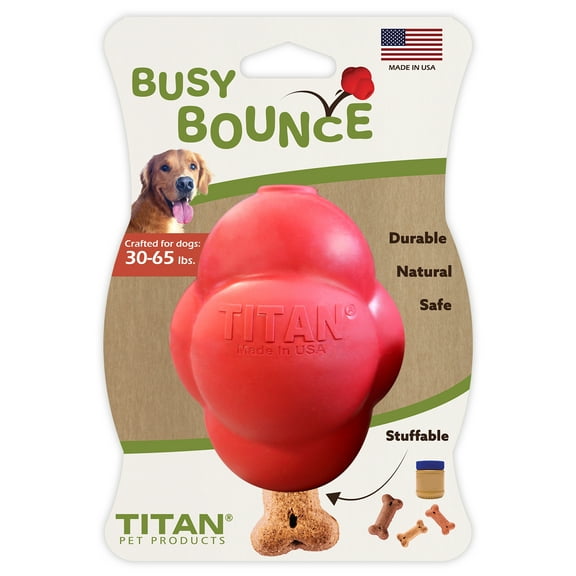 Titan Busy Bounce Durable Rubber Dog Toy, Large, Red