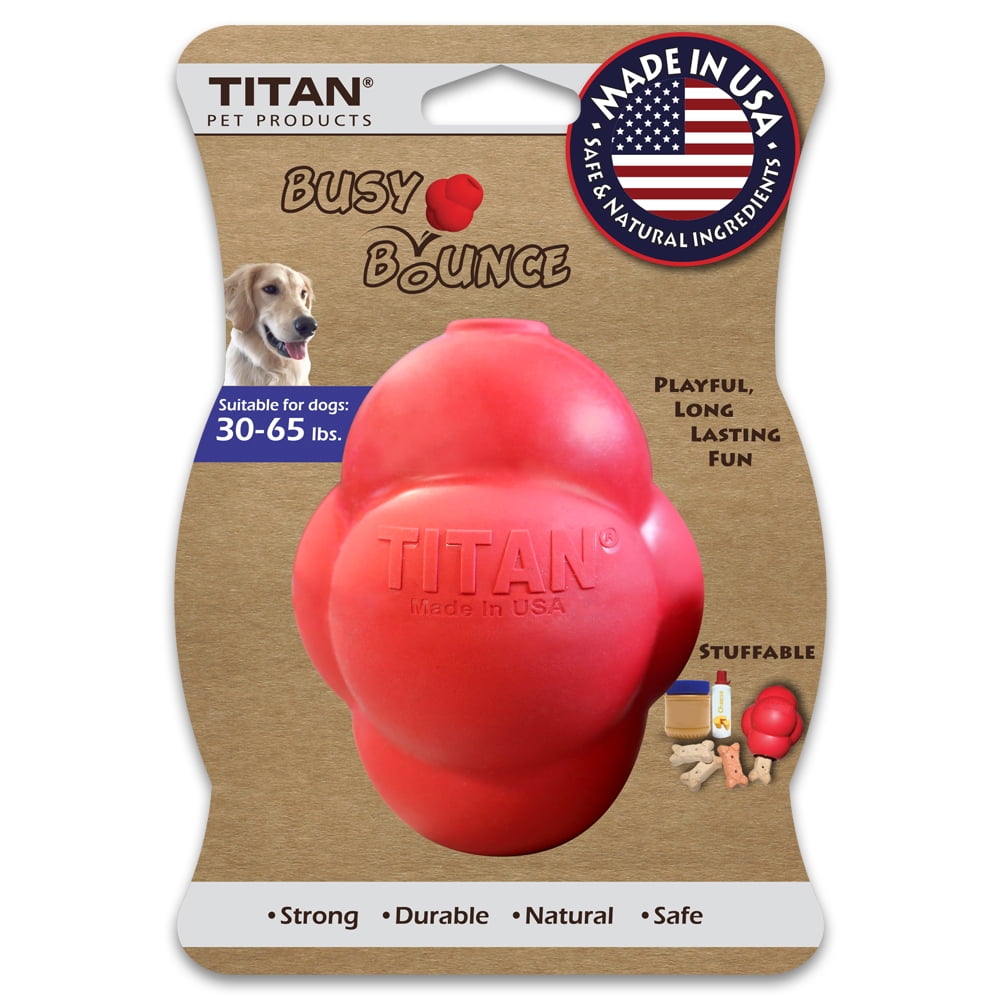 Titan Busy Bounce Durable Rubber Dog Toy Large Red