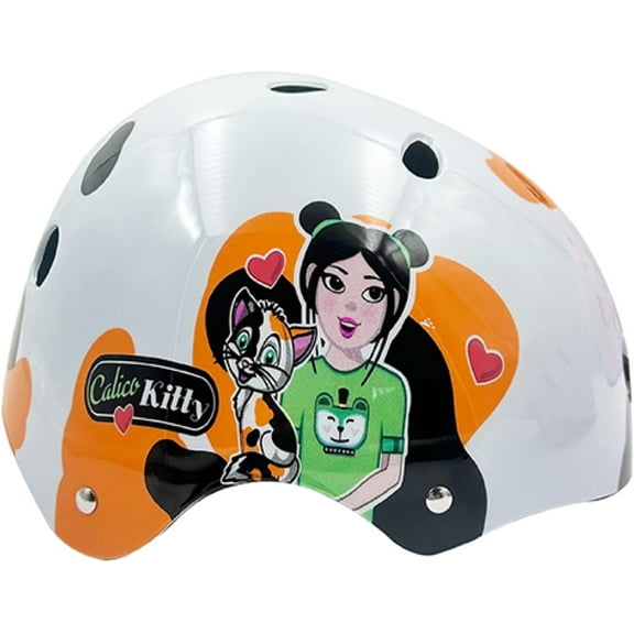 Titan Calico Kitty Orange Helmet 11 Vent Multi Sport Skateboard and BMX, Kid Size Small, Age 5 and up