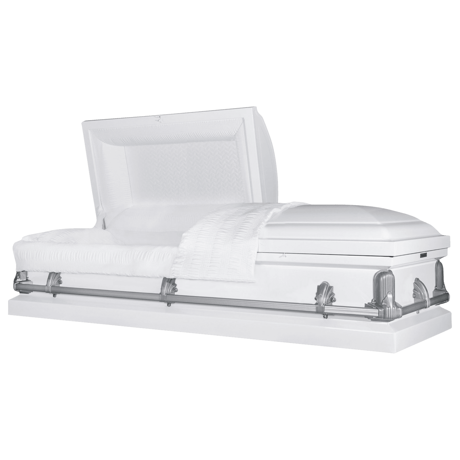 Titan Andover Series White and Gray Steel Funeral Casket