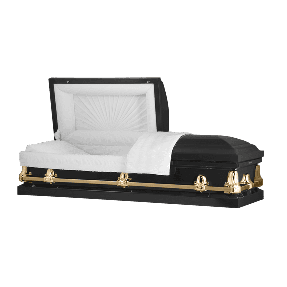 Titan Casket Black & Gold Orion Series Steel 83"L x 28"W x 23"H Casket