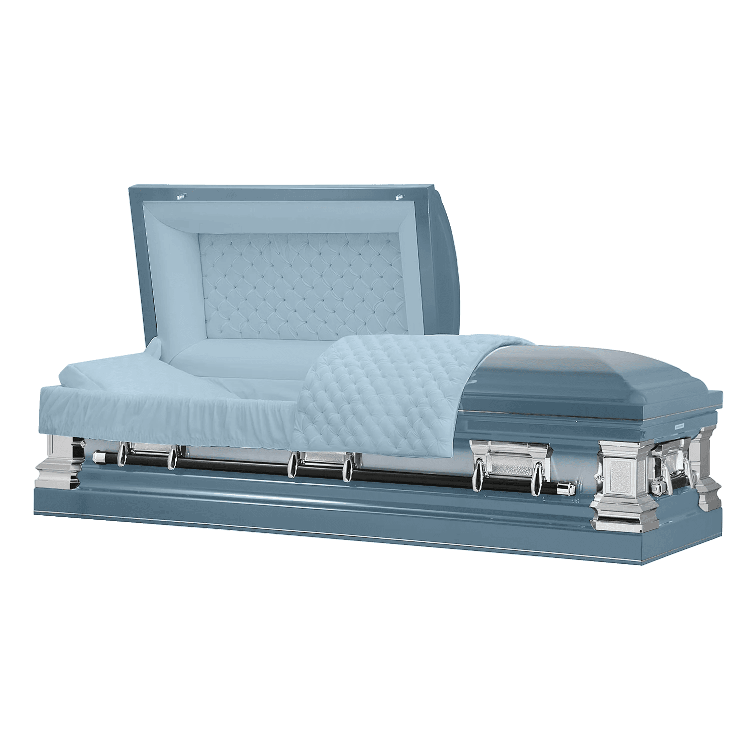 light blue casket