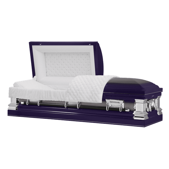 Titan Casket, Era Series Stainless Steel Funeral Casket in Royal Purple