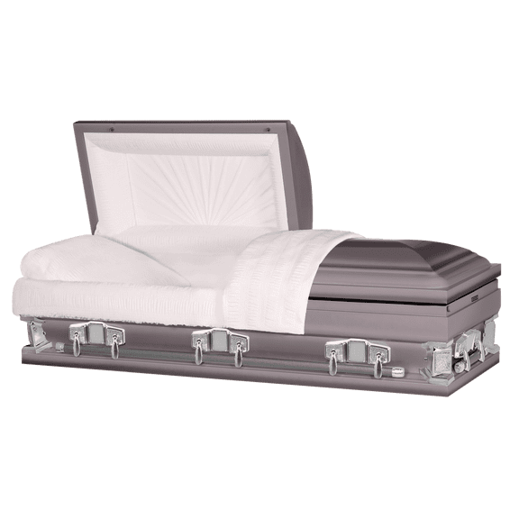 Titan Casket, Jupiter XL Series Steel Casket (29" Oversize) in Orchid With Pink Interior Crepe Interior