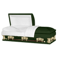 thumbnail image 1 of Titan Casket, Jupiter XL Series Steel Casket (33" Oversize) in Green and Gold With White Interior Crepe Interior, 1 of 1