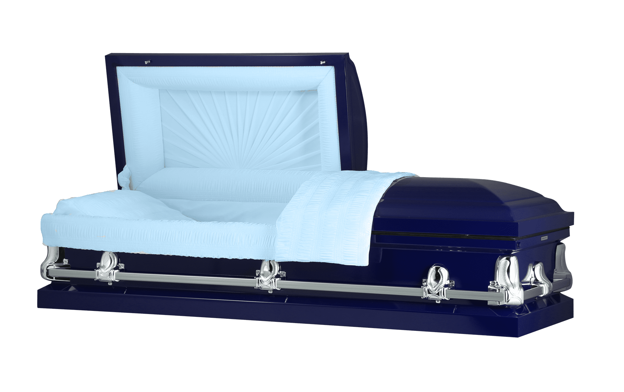 Titan Orion Series Steel Casket Dark Blue Finish with Light Blue
