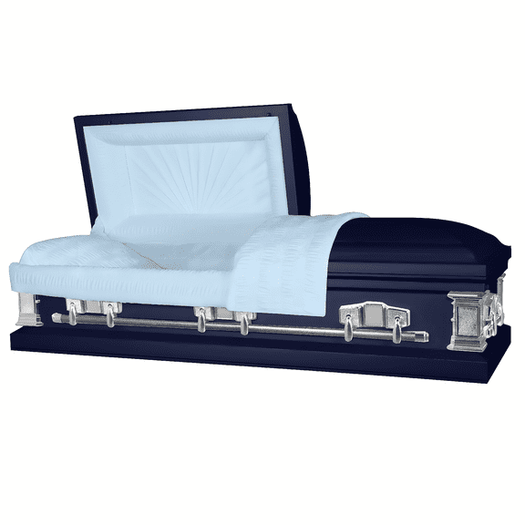 Titan Casket, Satin Series Funeral Casket in Dark Blue
