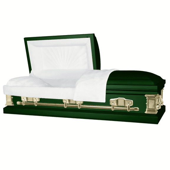 Titan Casket, Satin Series Funeral Casket in Hunter Green