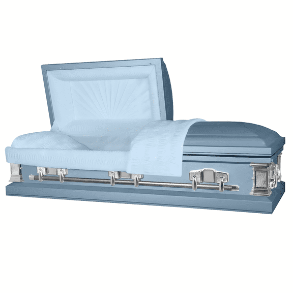 Titan Casket, Satin Series Funeral Casket in Light Blue
