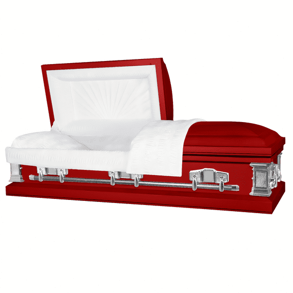 Titan Casket, Satin Series Funeral Casket in Red