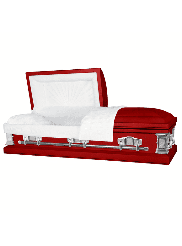 Titan Casket, Satin Series Funeral Casket in Red