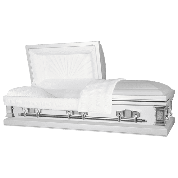 Titan Casket, Satin Series Funeral Casket in White