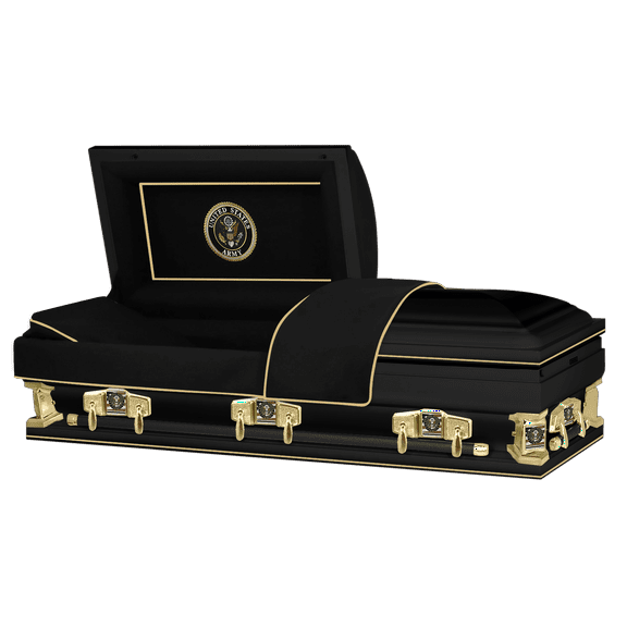 Titan Casket Veteran Select Army Steel XL Funeral Casket, Rectangular Handcrafted