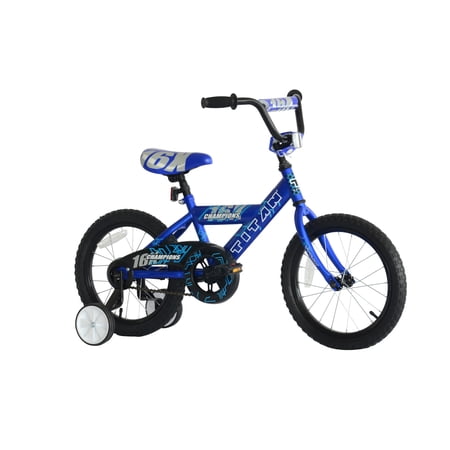 Titan Champion Deluxe Boys BMX Bike with 16 Inch Wheels Blue Training Wheels Adjustable Seat