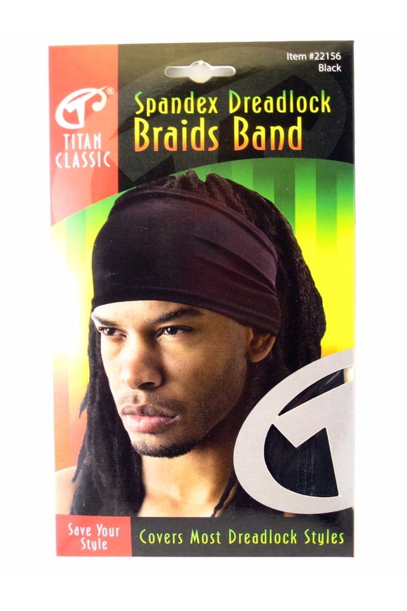 Classic Spandex Dreadlock Braids Headband in Black, 1 ct