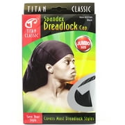Titan Classic Spandex Unisex Adult Black Dreadlock Cap Hat - Jumbo Size