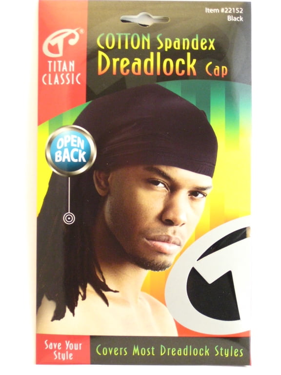 Black Cotton Spandex Dreadlock Cap 1 ea