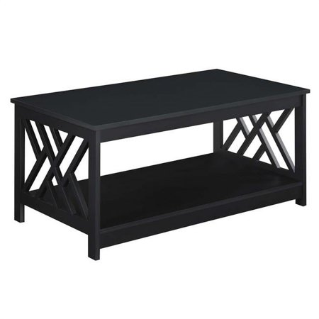 Titan Coffee Table with Shelf, Black