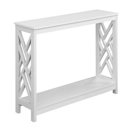 Titan Console Table with Shelf, White