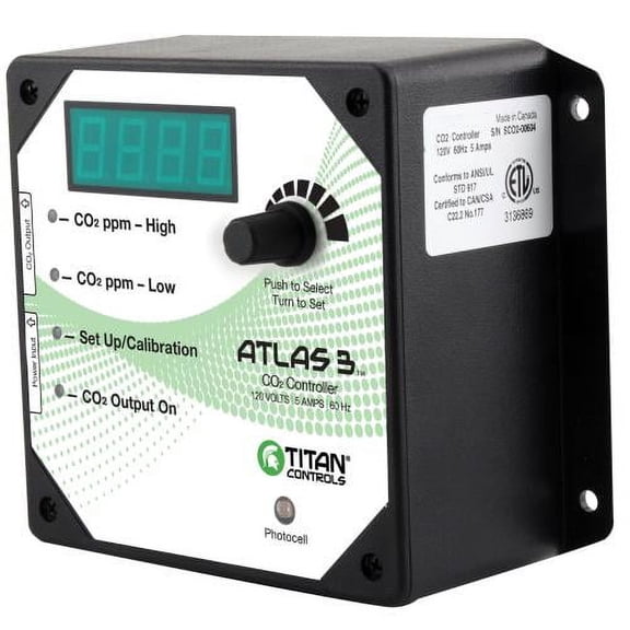 Titan Controls Atlas 3, Day/Night CO2 Monitor & Controller