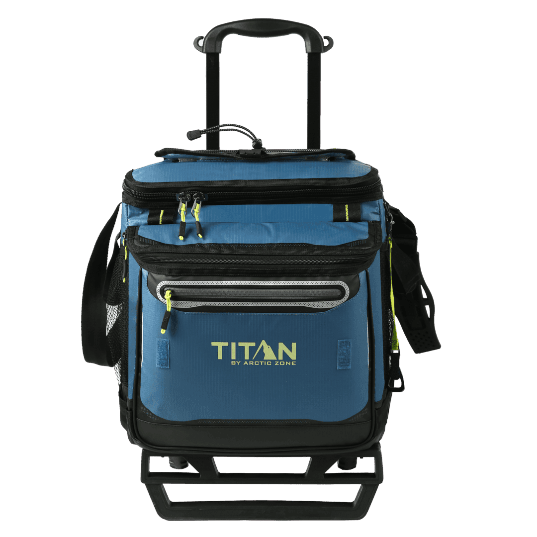 Titan by Arctic Zone 60 Can Collapsible Rolling Cooler, Marine Blue