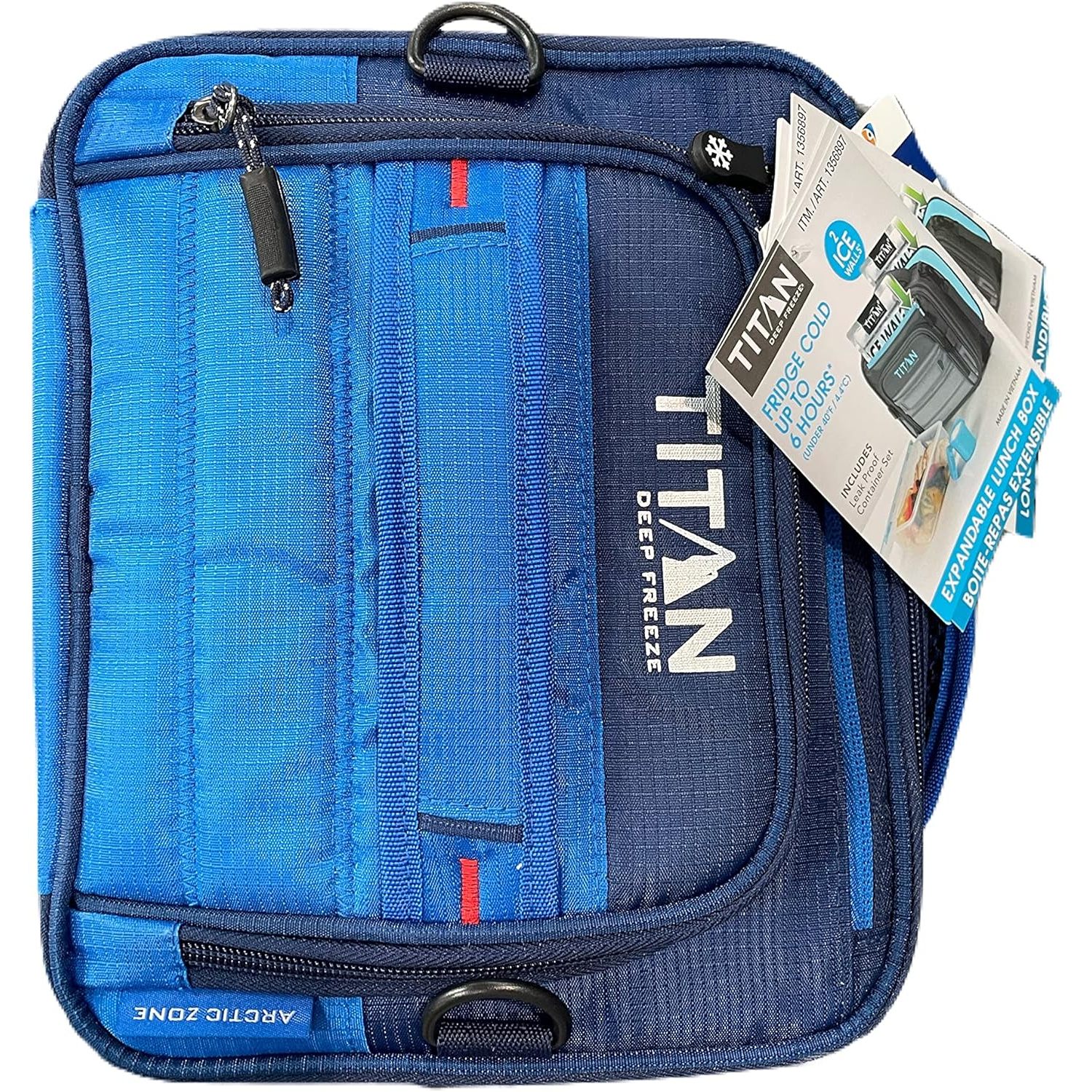 Titan Deep Freeze Expandable Lunch Box with 2 Ice Walls, Blue,Gray ...