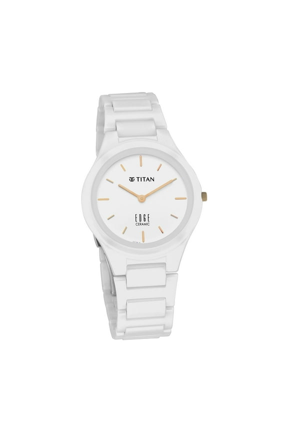 Edge Ceramic White Dial Analog Ceramic Strap Watch for Women-NS2653QC04