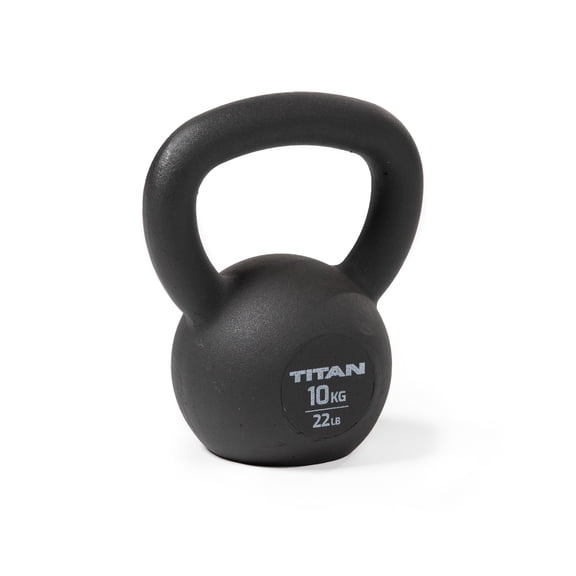 Titan Fitness 10 KG Cast Iron Kettlebell, Single Piece Casting, KG and LB Markings, Full Body Workout